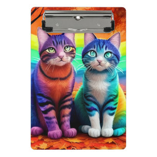 Twins Of Cats Digital Artwork-56467 Mini Clipboard