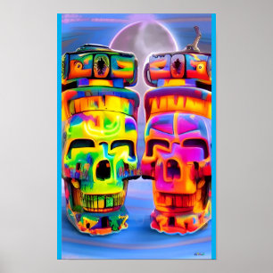Twins of Twilight Revelery Ken Gauge Skull Poster