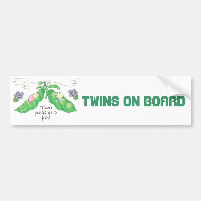 Twins On Board Bumper Sticker (Front)