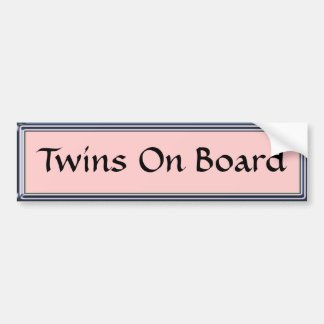 Twins On Board Pink Bumper Sticker by Heard_
