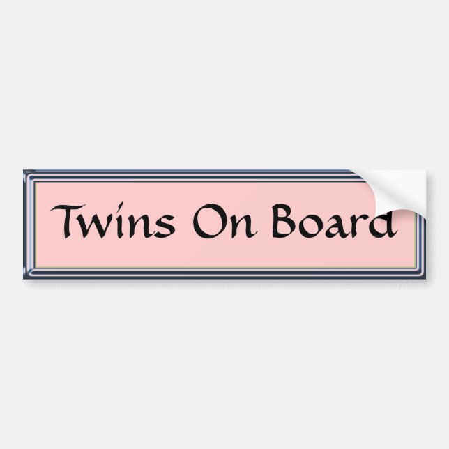 Twins On Board Pink Bumper Sticker by Heard_ (Front)