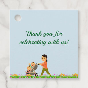 Twins- One Plus One is Twice the Fun Favour Tags