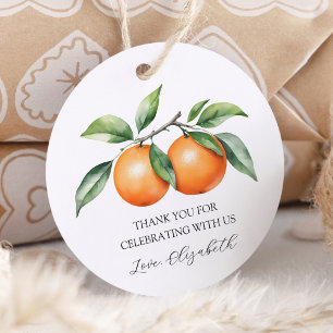 Twins Orange Baby Shower Favour Tags