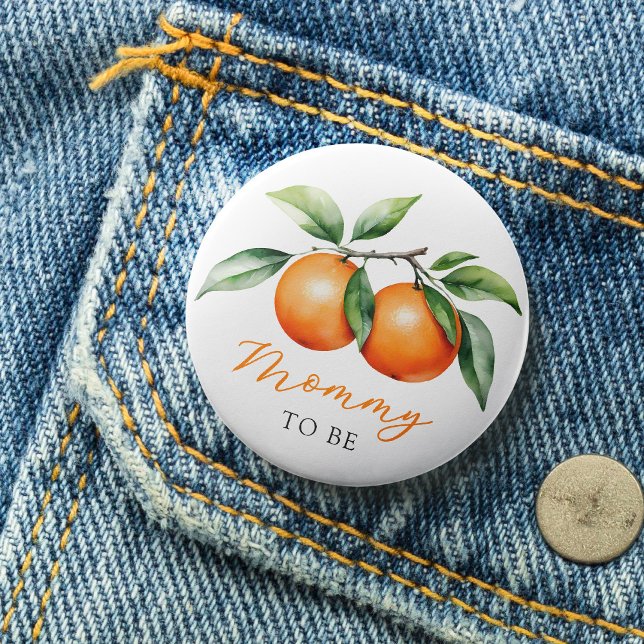 Twins Orange Baby Shower Mummy to Be 3 Cm Round Badge (Creator Uploaded)