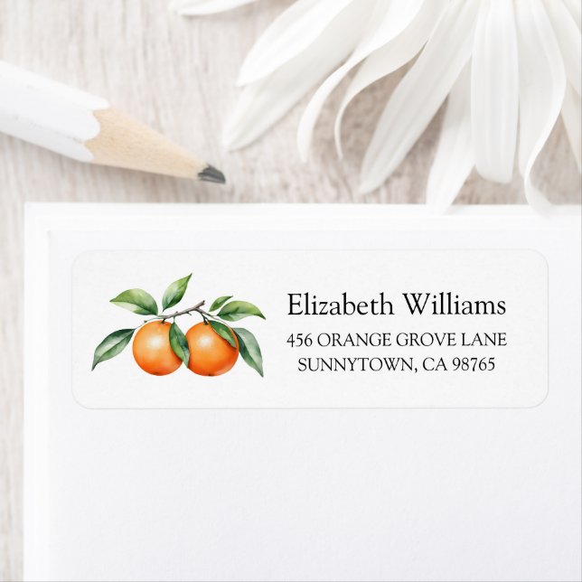 Twins Orange Baby Shower Return Address Labels (Insitu)