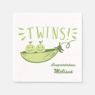 Twins Peas in a Pod Baby Shower Napkin