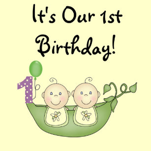 twins 1st birthday cards zazzle uk