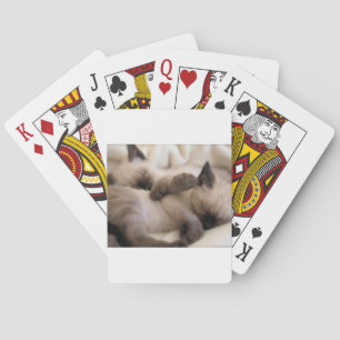Twins Pet Cat Cute Siamese Kitten Playing Cards