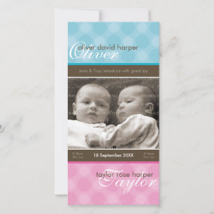 TWINS PHOTO BIRTH ANNOUNCEMENT :: harmony 1P