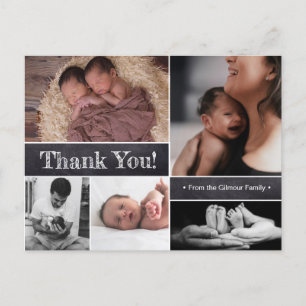 Twins Photo Collage Baby birth Announcement