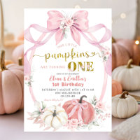 Twins Pink Bow Coquette Little Pumpkins Birthday