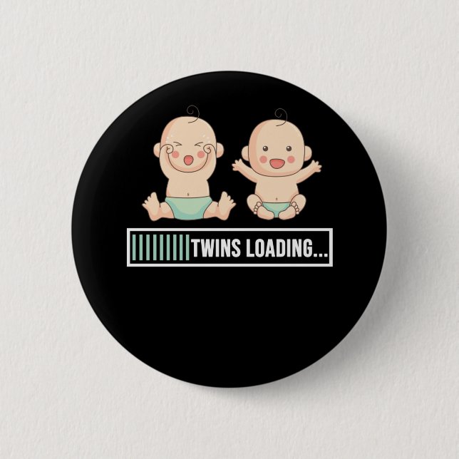 Twins Pregnancy Announcement 6 Cm Round Badge (Front)