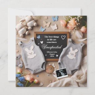 Twins Pregnancy Announcement – Gender-Neutral 