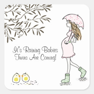 Twins Pregnancy Announcement Square Sticker
