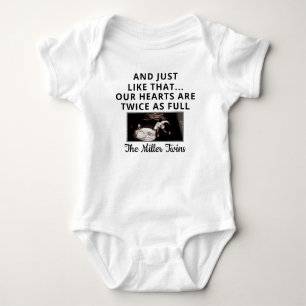Twins Pregnancy Announcement with Ultrasound Baby Bodysuit