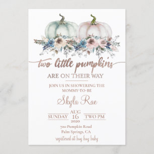 Twins Pumpkin Baby Shower Invitation