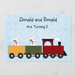 Twins (Puppies) Birthday Party Invitations