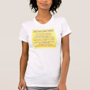 Twins Questions Identical yellow T-Shirt