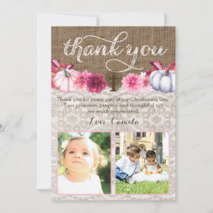 Twins Religious Thank You Cards With Pumpkins