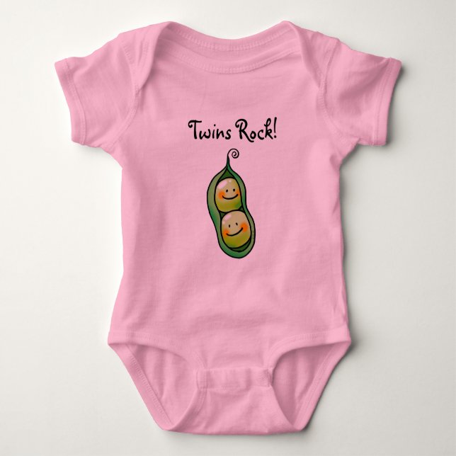 Twins rock baby bodysuit (Front)