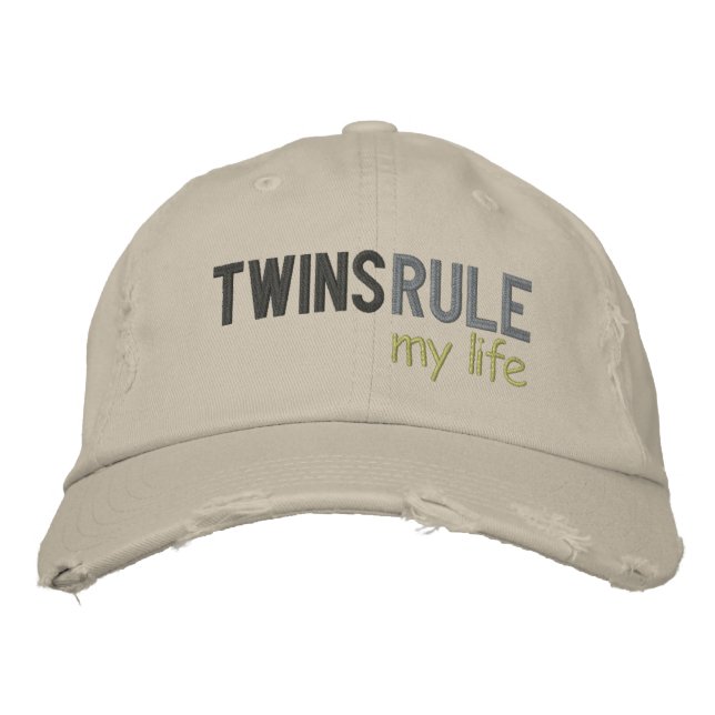 TWINS RULE my life Embroidered Hat (Front)