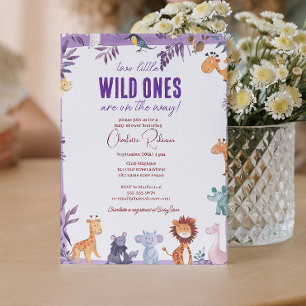 Twins Safari Baby Shower Two Little Wild Ones Invitation
