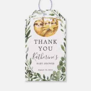 Twins Sloth Baby Shower Favour Tag