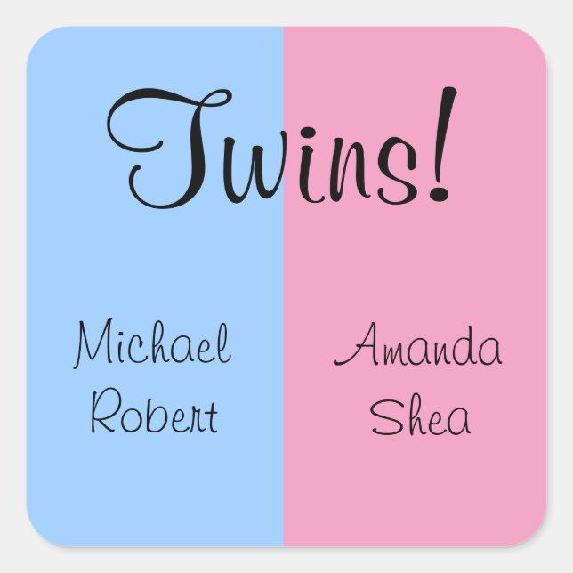 Twins! Square Sticker (Front)