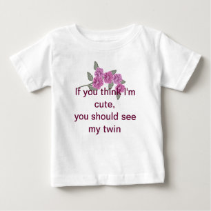 Twins t-shirt with Purple Flower