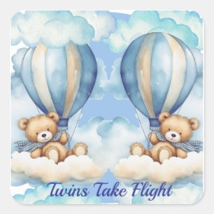 Twins Take Flight Square Sticker