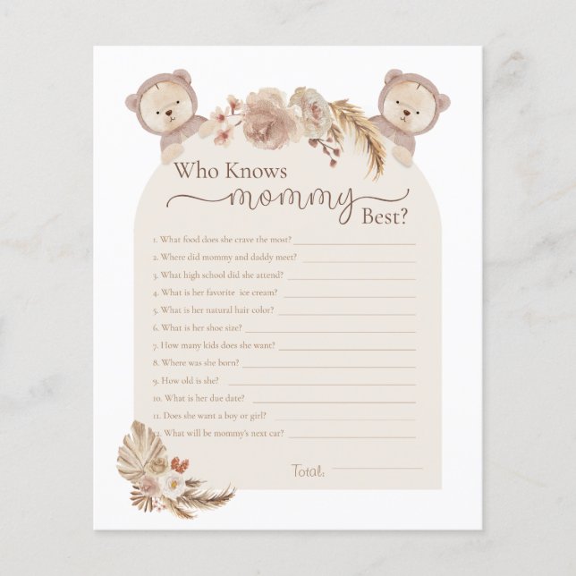 Twins Teddy Bear Who Knows Mummy Best Shower Game (Front)