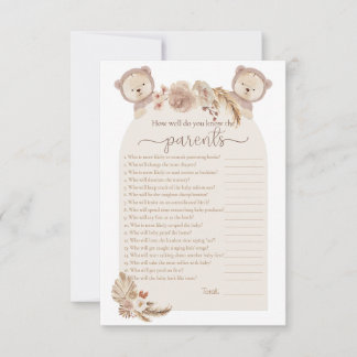 Twins Teddy Bear Who Knows the Parents Shower Game Invitation