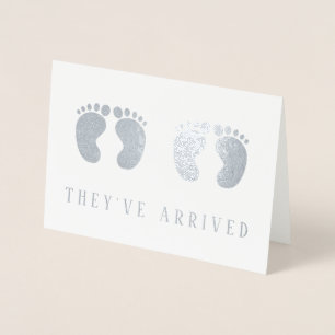 Twins They've Arrived Funny Silver Foil Card