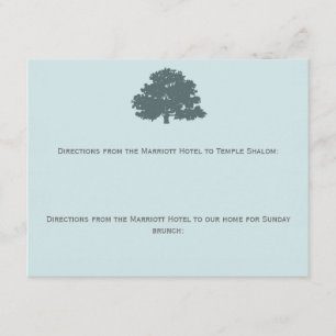 Twins Tree of Life Directions Bar Bat Mitzvah Enclosure Card