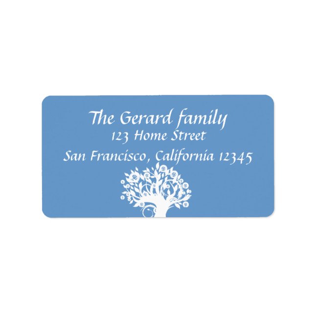 Twins Tree of Life Wedding Mitzvah Address Label (Front)