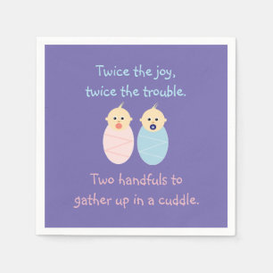 Twins = Twice the Joy Cute Poem Napkin