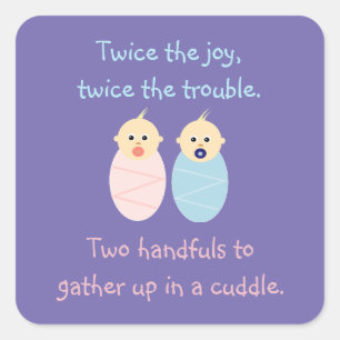 Twins = Twice the Joy Square Sticker