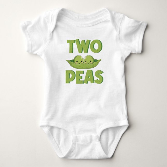 Twins Two Peas In A Pod Baby Bodysuit (Front)