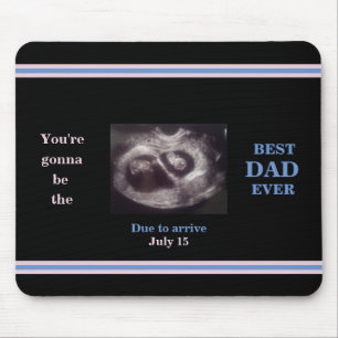 Twins Ultrasound Photo Best Dad Date Boy Girl Mouse Mat