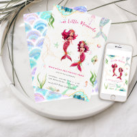 Twins | Watercolor Glitter Mermaid Birthday
