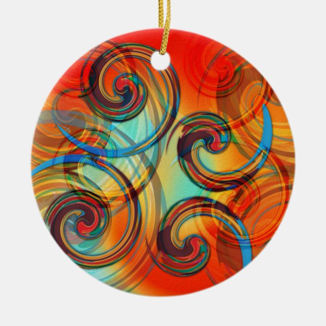 Twirl Ceramic Tree Decoration (Front)