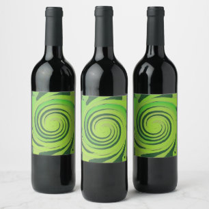 Twirl Me Green Pattern Wine Label