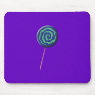 Twirled blue lollipop with lime mouse mat