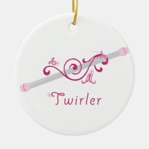 Twirler Baton Ceramic Tree Decoration