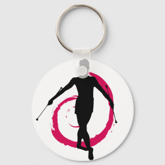 TWIRLER SWIRL PINK/BLACK KEY RING