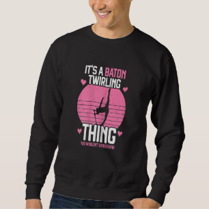 Twirlers Majorette Baton Twirling Dance Girl Silho Sweatshirt