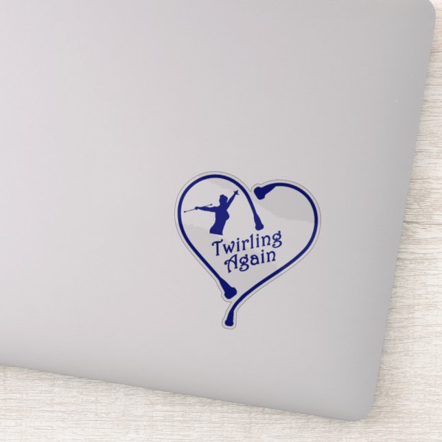 Twirling Again Blue Clear 4X4 Decal (Detail)