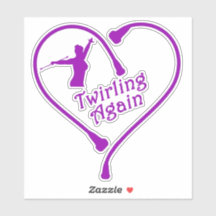 Twirling Again Heart Purple 6X6 Decal