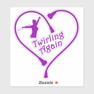 Twirling Again Heart Purple 6X6 Decal
