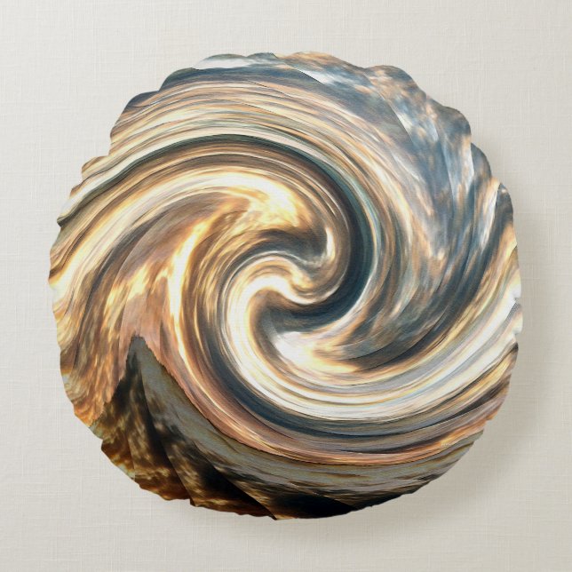 Twirling clouds..... round cushion (Front)
